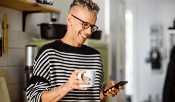 person drinking coffee