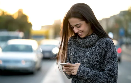 Woman looking at phone