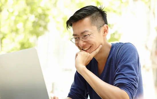 Man looking at computer