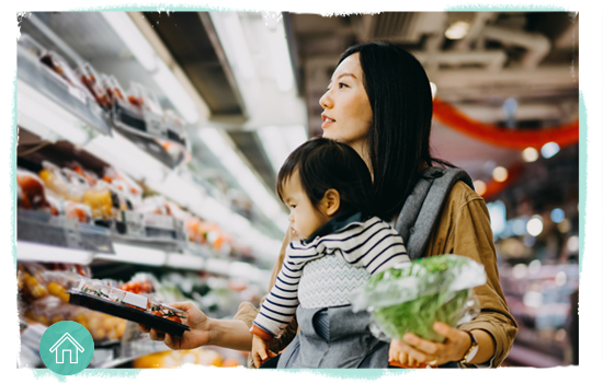 A lady in a grocery store