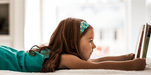 a girl reading books