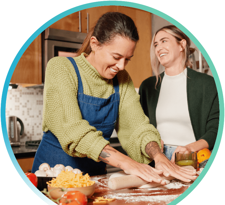 smiling woman preparing food