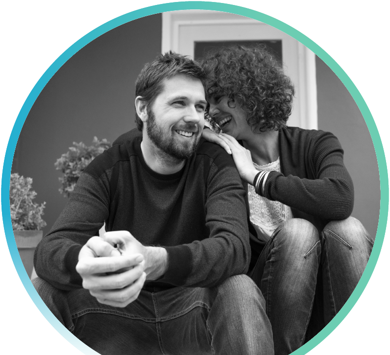 Couple sitting together and enjoying their time together