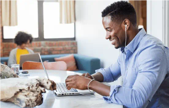 Man working on his laptop