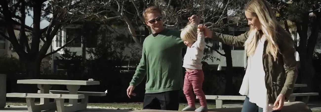 Family playing at the park